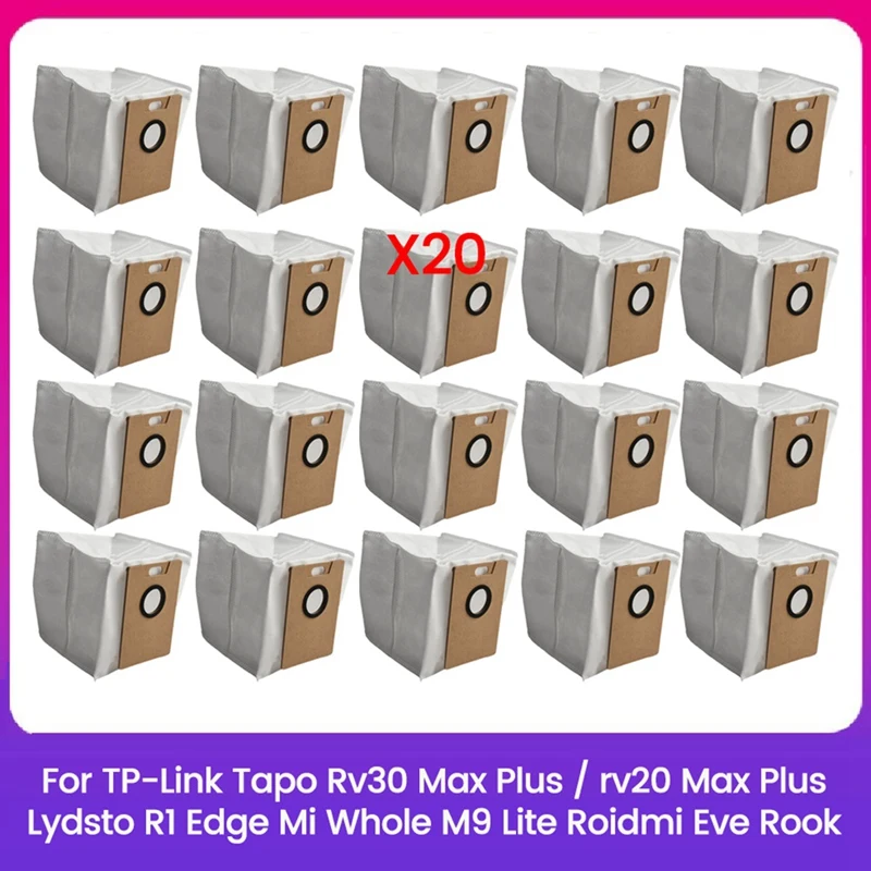 

Dust Bag For TP-Link Tapo RV30 Max Plus/RV20 Max Plus/Lydsto R1 Edge/Miwhole M9 Lite/Roidmi Eve Rook Vacuum Parts 20PCS