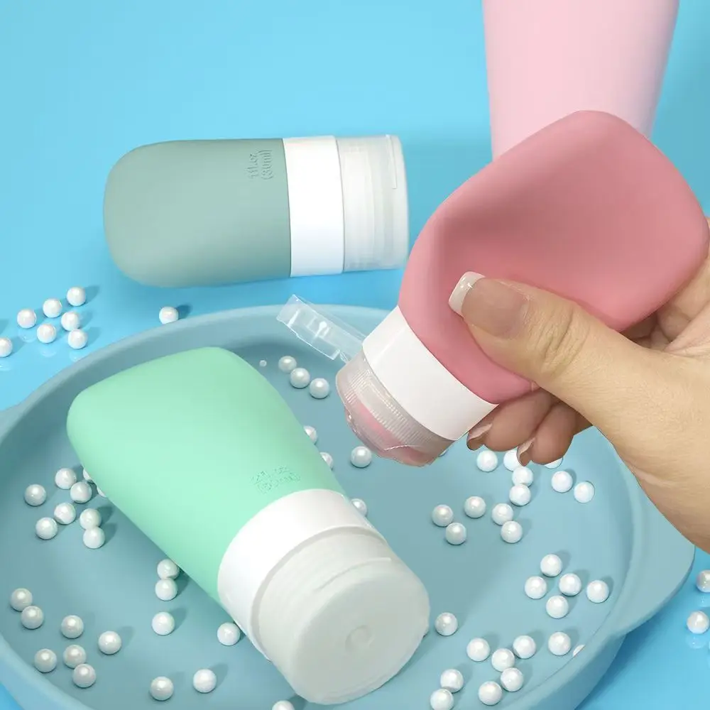 30/60/90 مللي المحمولة سيليكون السفر زجاجة تخزين مستحضرات التجميل إعادة الملء زجاجة محلول الشامبو الحاويات ضغط أنبوب زجاجة فارغة #3