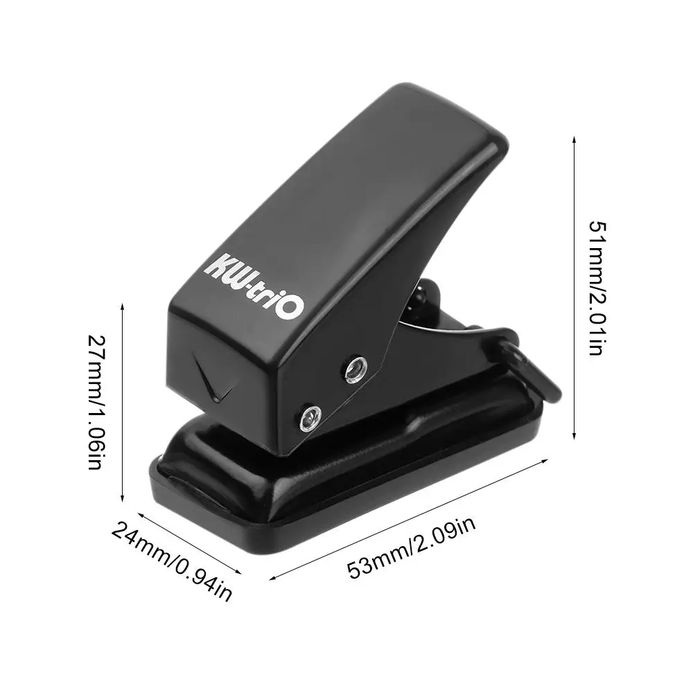 Office Scrapbook Circle Shape PVC Card Punch Mini Hole Punch Paper Cutter Single Hole