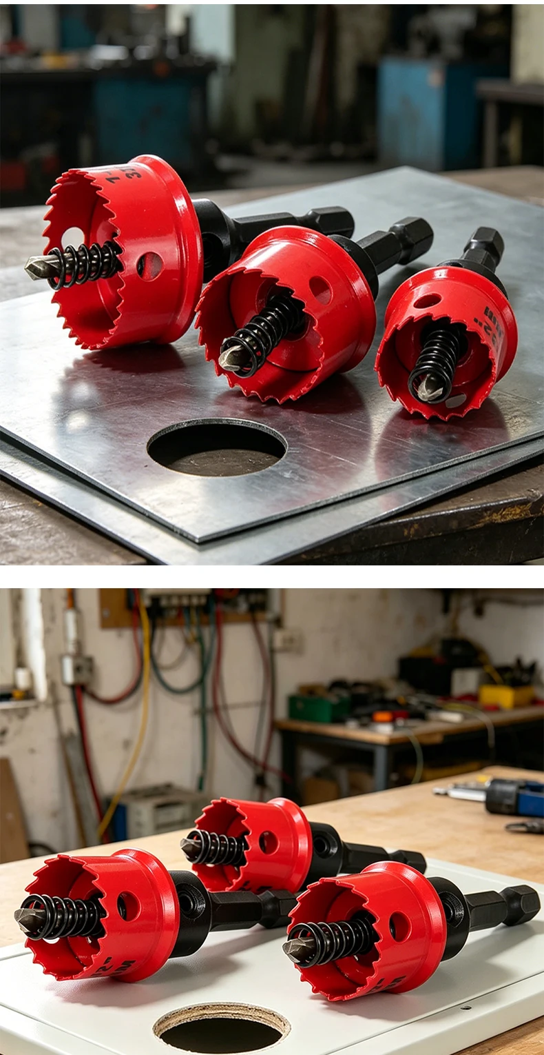 M42 Bimetall-Lochsägen-Set 3/4" bis 1-3/8" Dünnwandiger Kobalt-Bohrlochschneider mit Sechskant-Spannzange für Holz-, Metall- und PVC-Schnitte – Detail 5