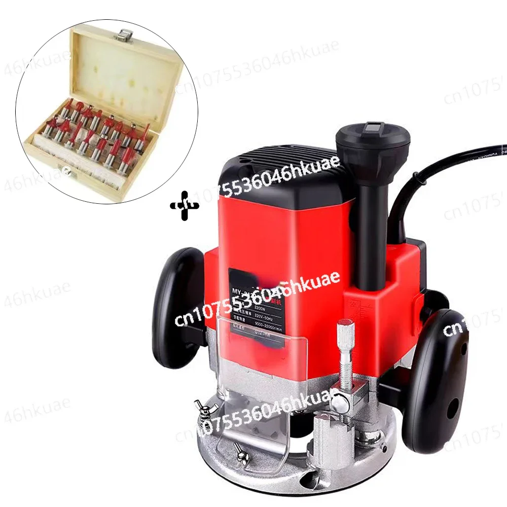 6 Gears Woodworking Electric Router Trimmer Wood Milling Engraving Slotting Trimming Machine Hand Carving Carpentry Router 1800W