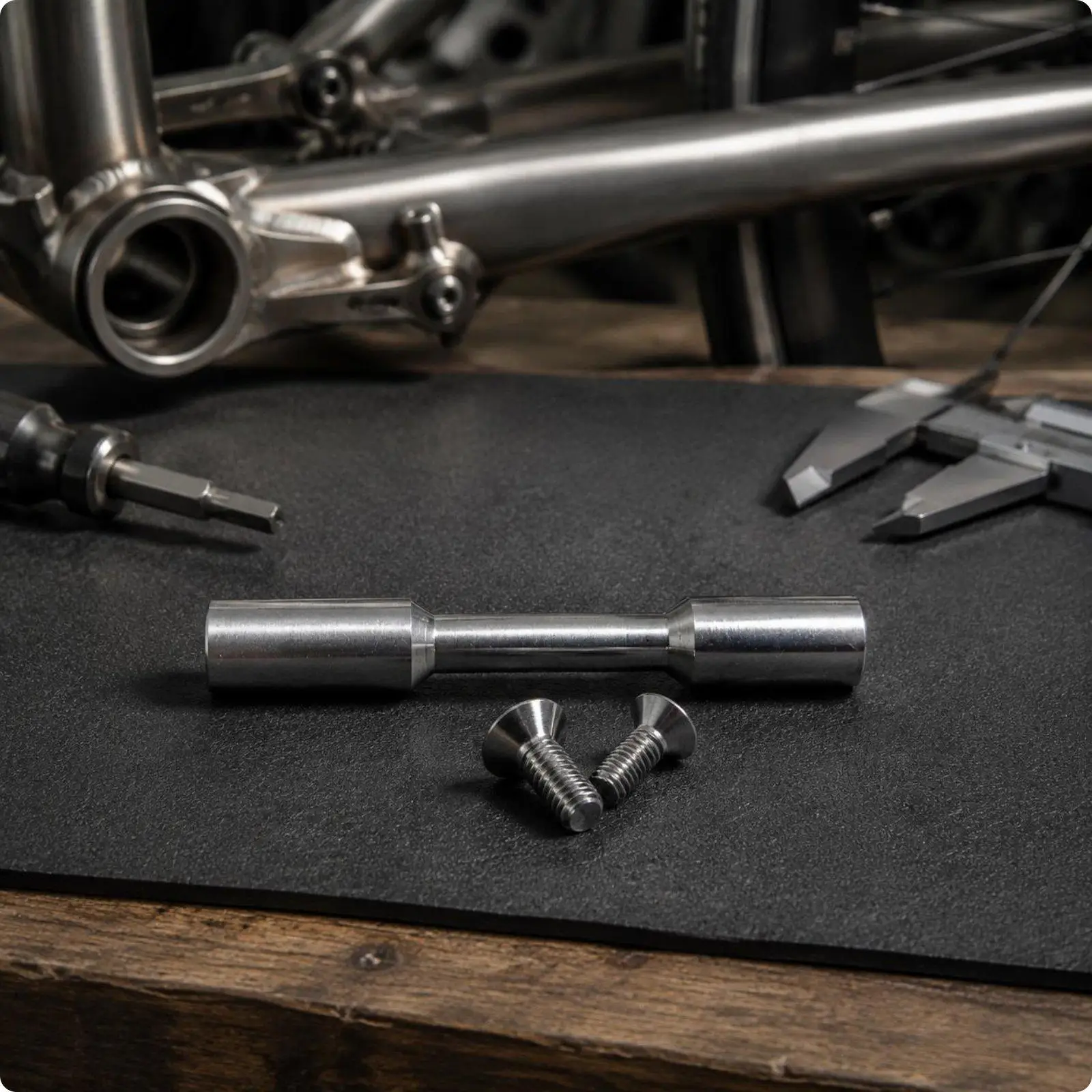 Rear Fork Hinge Titanium Alloy Bicycle Screw Tube Durable Axle Hardware Replacement Component for Folding Bike Repair Parts