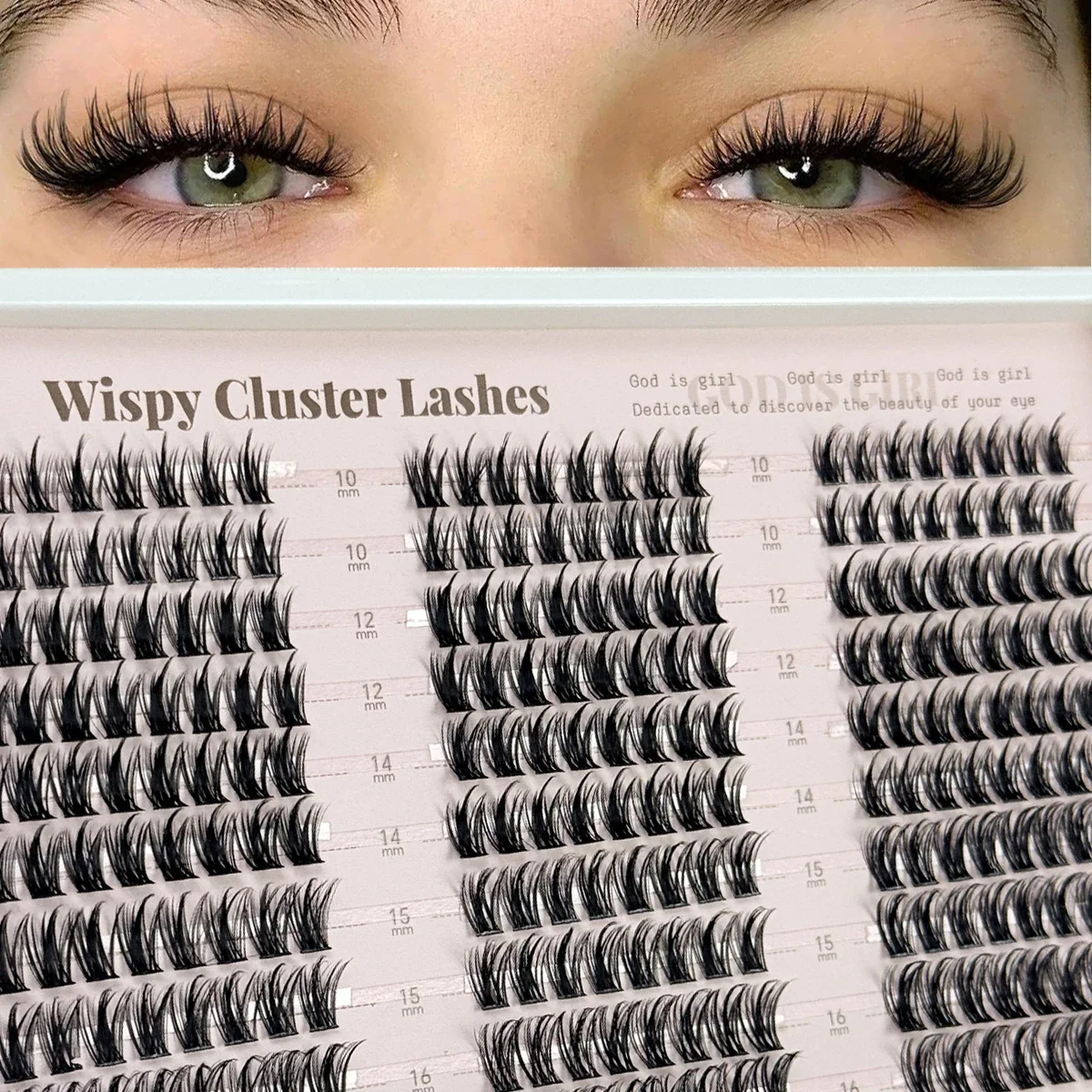 Feine, Stachelige Einzelwimpern 30 Reihen 240 Stück Wimpernbüschel Volumen-Wimpernbüschel mit Stacheln Wimpernverlängerung DIY Wimpernverlängerung