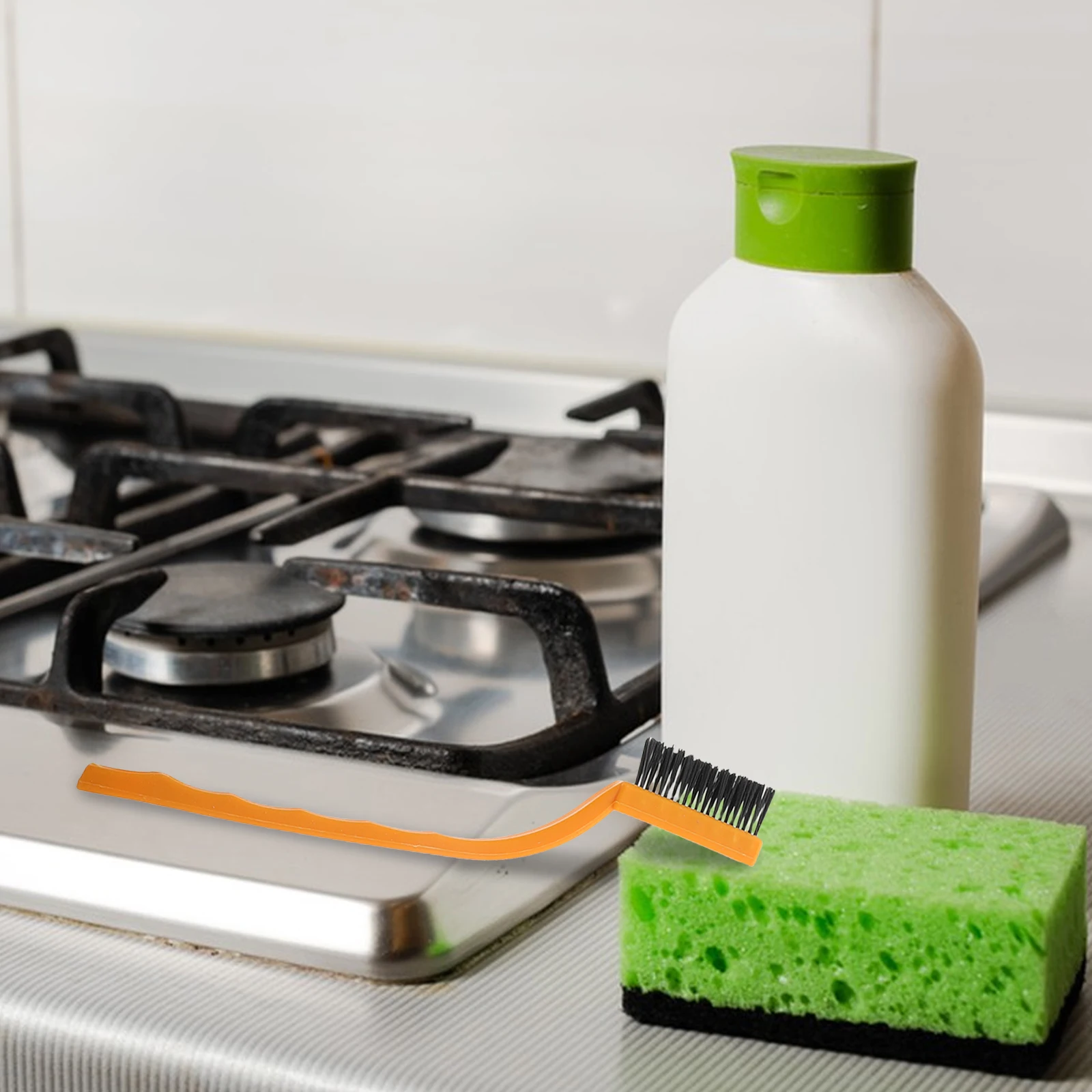 

Gas Stove Brush Deep Cleaning Tools Fireplace Head Groove Oven Kit Detail Brushes Durable Storage Compact