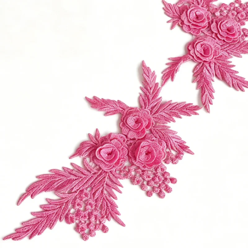 2 個/1 ペア刺繍縫製ドレスレースアップリケフラワーパッチ - Applique Patch Flower のレビューと価格