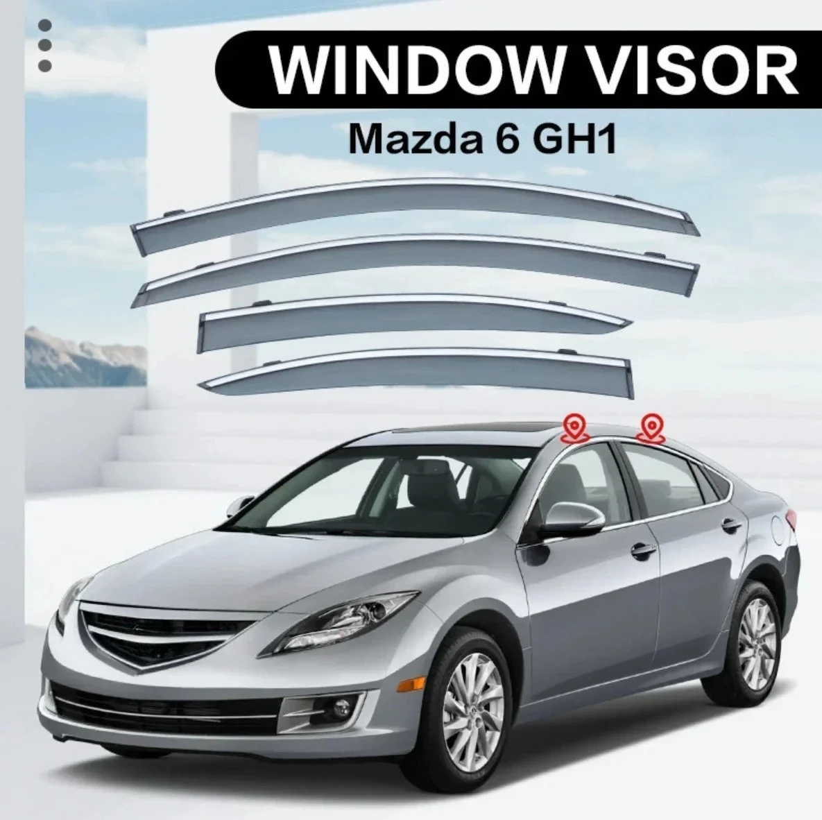 شرائط الكروم حراس المطر لمازدا 6 ATENZA GH1 2007-2013 منحرف الرياح حراس المطر قناع الباب تنفيس ظلال نافذة قناع