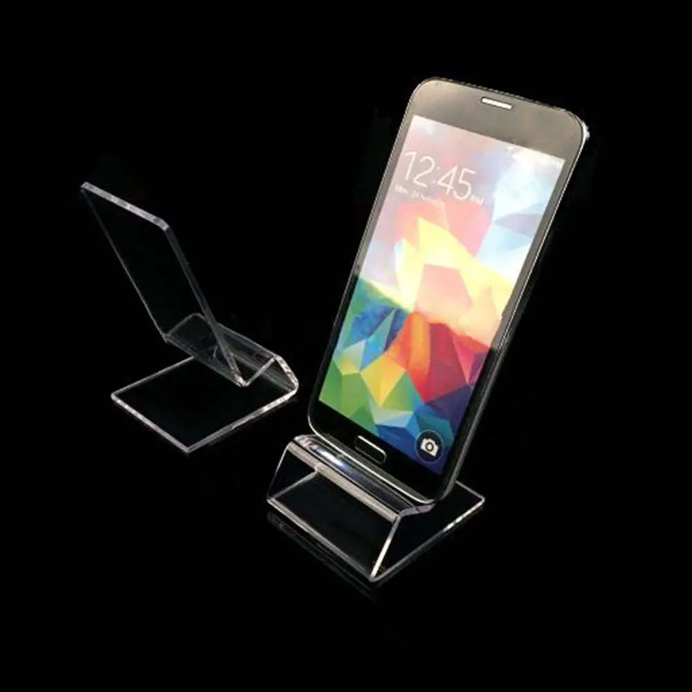 New Practical Cellphone Stand Hot Sell 1PC Chair Shape Universal Clear Acrylic Display Stand for Mobile Cellphone