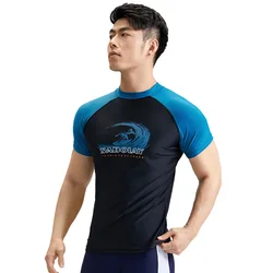 SABOLAY New Men Rashguard Lycra Super Elastic T Shirt Surfing Diving Swim Sunscreen UV Quick Dry Swimwear Protect Swimsuit