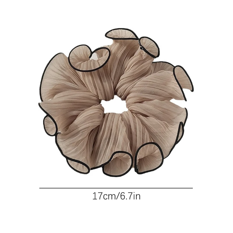 مزاجه الحلو موضة مبالغ فيها رباط شعر إكسسوارات الشعر ريترو التجاعيد الشيفون Scrunchies العلاقات الشعر للنساء الفتيات #6