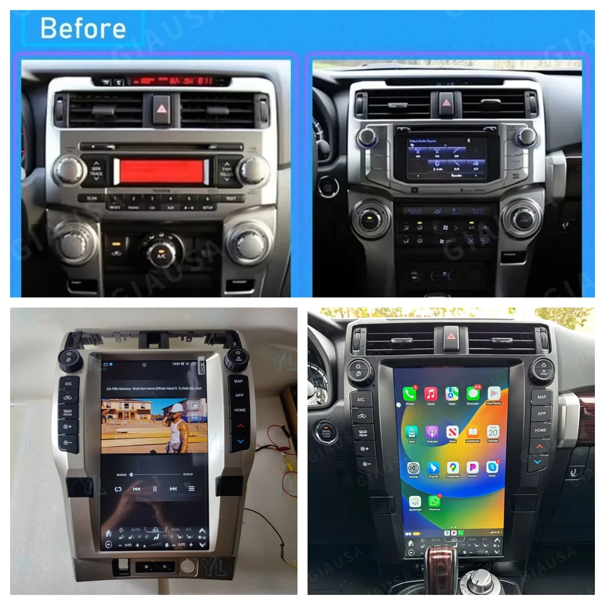 

15,6-дюймовый Android-экран для автомобиля TOYOTA 4 Runner 2010-2022, GPS-навигатор, автомагнитола, мультимедийная система, CarPlay, радио, BT 5