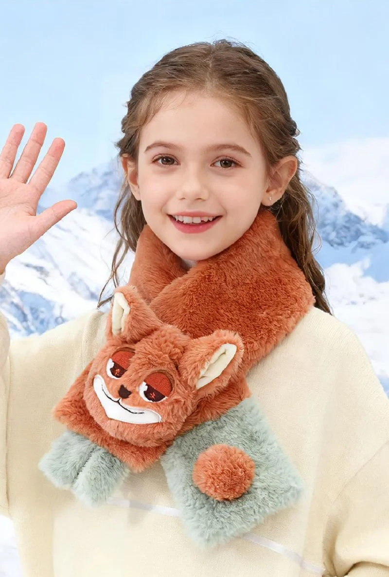 Zootopia Judy e Nick Sciarpa per bambini Neonati e ragazze Scaldacollo caldo per cartoni animati Accessorio di moda carino per bambini