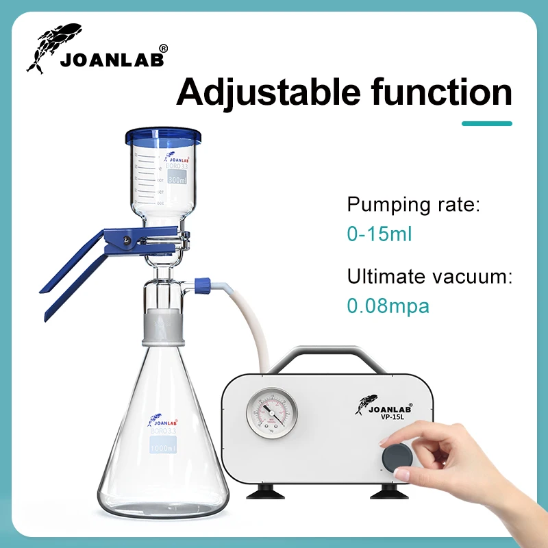 JOANLAB Mini Oil-free Diaphragm Vacuum Pump Laboratory Filter Pump Portable Negative Pressure Pump Lab Equipment