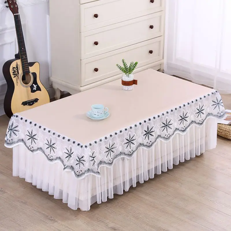 E111D new waterproof and oil-proof tea table tablecloth washable wipeable table cloth anti-scalding lace cover towel