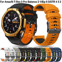 Hot Sports Man Silicone Strap for Amazfit T-Rex 3 Pro Watchband 22mm for Amazfit Balance 2 1/Bip 6 5/GTR 4 3 2 Wristband correa