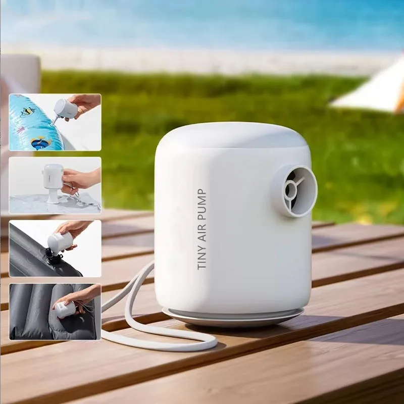Mini Air Pump Portable Electric Inflator Pump for Air Mattresses Inflate Deflate Beds Swimming Ring Outdoor Camping Pump