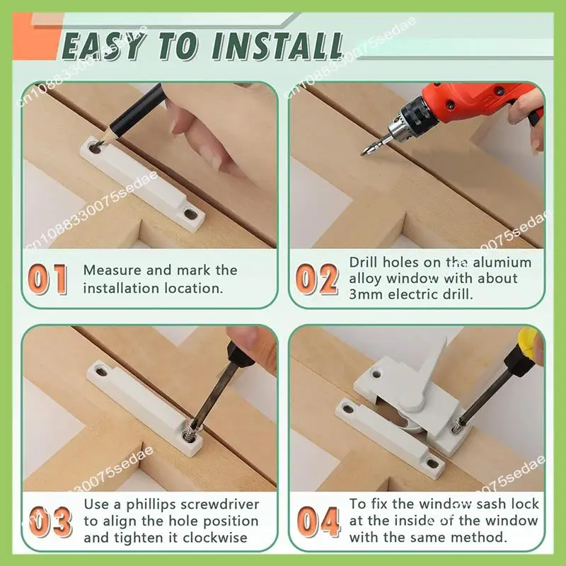 Y19A raambandslot, Cam Action wit raamslot, raamgrendel met vaste gegoten, geschikt voor schuiframen, eenvoudige installatie