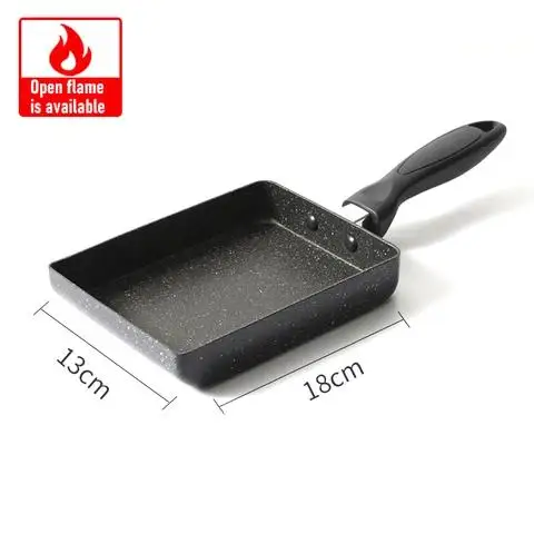 Pan Tamagoyaki Egg Pan, Nonstick Maifan Stone, Anti-Scalding Handle Small Frying Pan Suitable Japanese Style Retangular