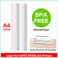 A4 Thermal Printer Paper Roll A4 Width Paper BPA Free 2 4 6 10 Rolls for HPRT MT810  Thermal A4 Portable Machine Maker Official