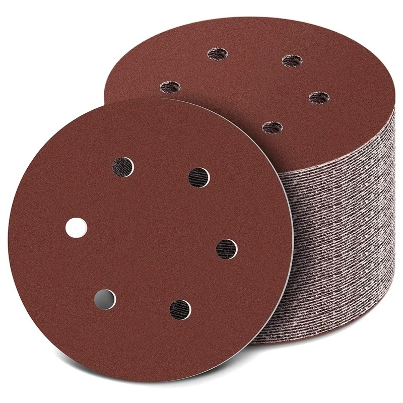 

150Mm Sanding Disc, 6 Inch Hook And Loop Sanding Pads, 100 Pcs Sandpaper Set Assorted Grits For Random Orbital Sander