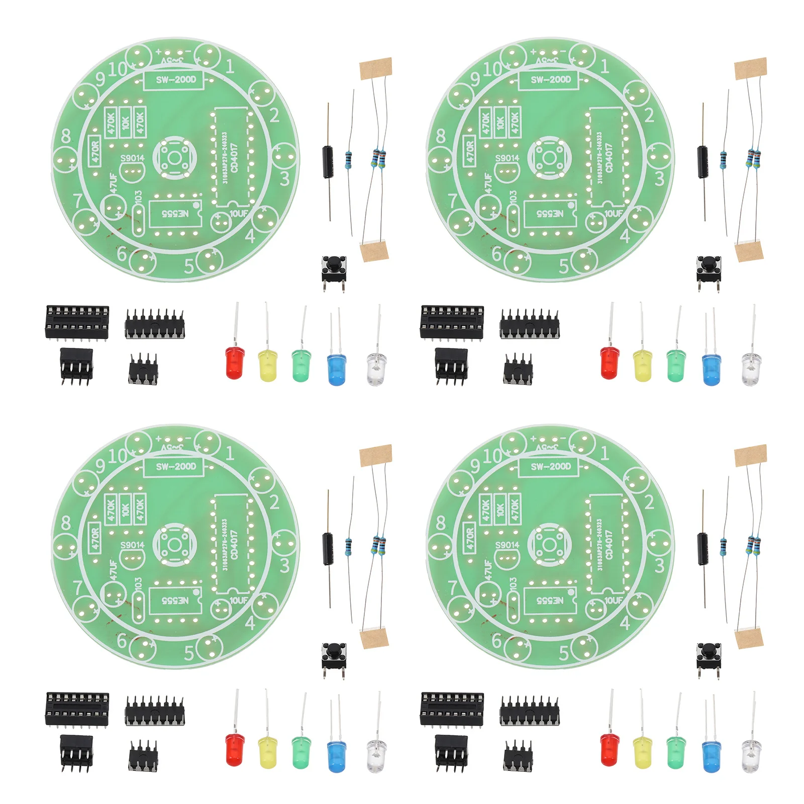 

4Sets Soldering Practice Kit for Adults Beginners - Authentic Component Based Learning Board for Creative Home Workshop Projects