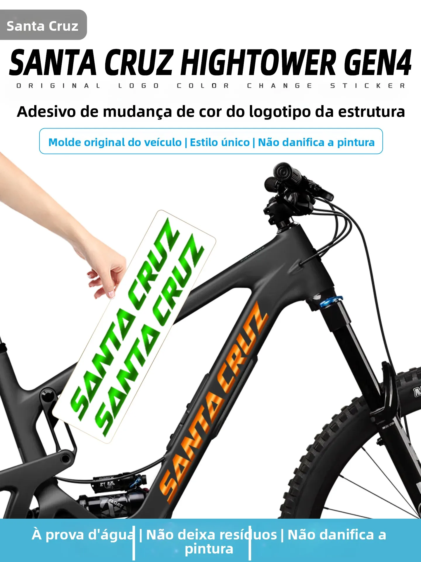 Adesivo de Modificação de Cor com Logo HighTower4 para Três Pares de Calças, Adequado para Bicicletas SANTA CRUZ