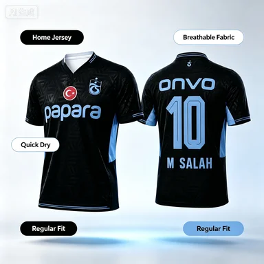 2026 Trabzonspor Salah Nr. 10 Fan Sommer-Fan-Stil Outdoor-Sport-T-Shirt Atmungsaktiv Schnelltrocknend 3D-Druck Eltern-Kind-T-Shirt – Detail 2
