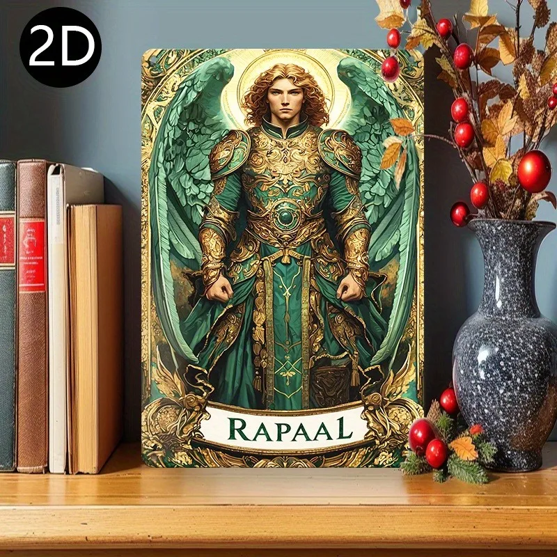 

Angel Raphael Themed Aluminum Sign, Versatile Decor for Garages, Porches, Cafes, Perfect Gift for Birthdays & Holidays