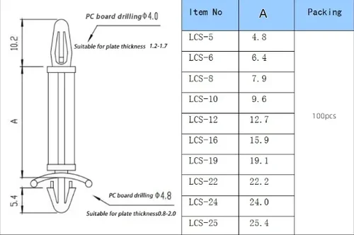 Imagen 2 del producto MCS-Pantalón de aislamiento de plástico para PC/PCB, soporte de circuito de bloqueo inverso, espaciador de nailon para ordenador, orificio de soporte de pilar de 4MM