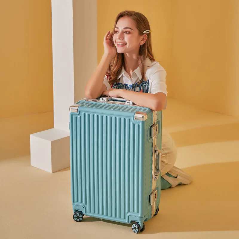 18/20/24/26 inch Travel Suitcase Men Carry-On Luggage Women PC Aluminum Frame Trolley Case TSA Password Lock Boarding Box