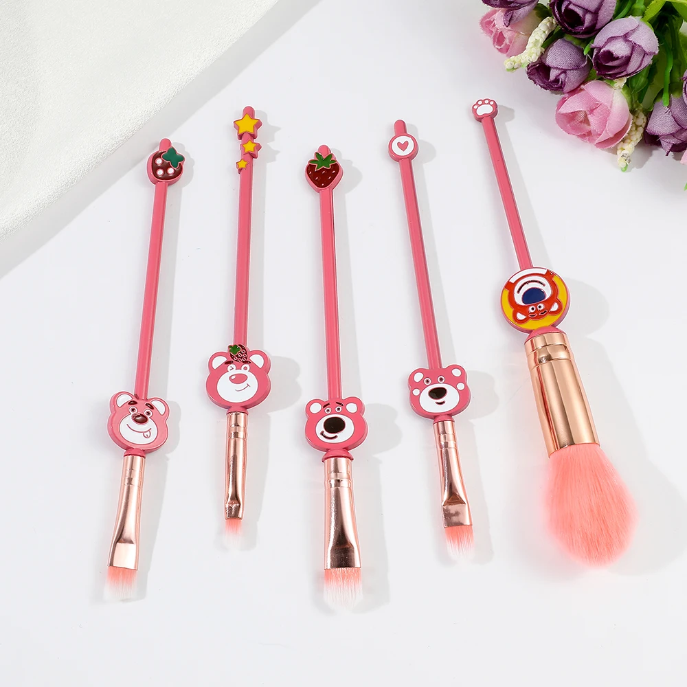 5 uds Disney Lotso brocha de maquillaje Cosplay brocha de maquillaje cara polvo cosmético resaltar mezcla ceja sombra de ojos cepillo niñas