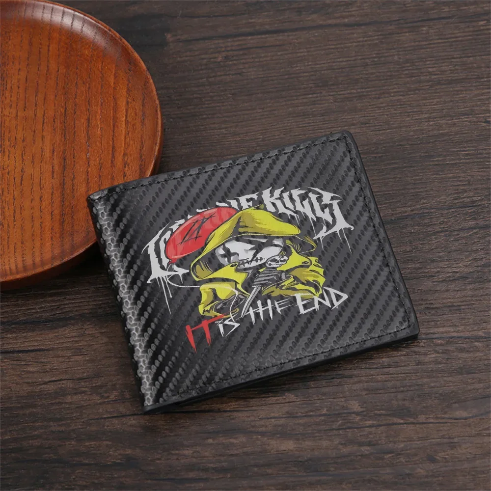 Skull holding knife,red balloon,end Men's Wallets Simple Business Modern Stylish Printing Design Gifts For Father Boyfriend Chri