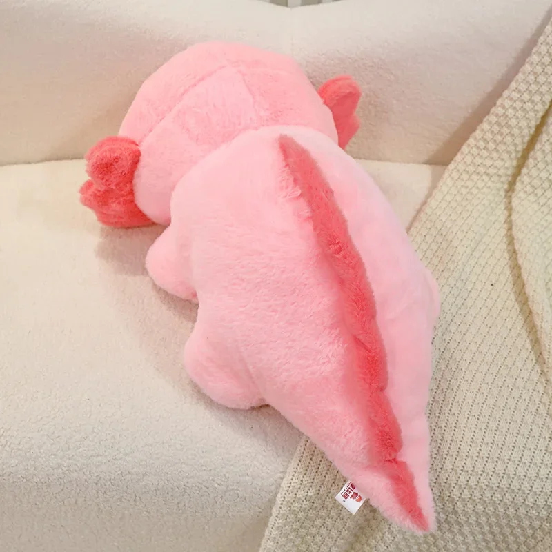 45/60cm Rosa Newt juguete de peluche relleno lindo Axolotl salamandra peluda largo pez de peluche apaciguador almohada larga cojín niños regalo divertido