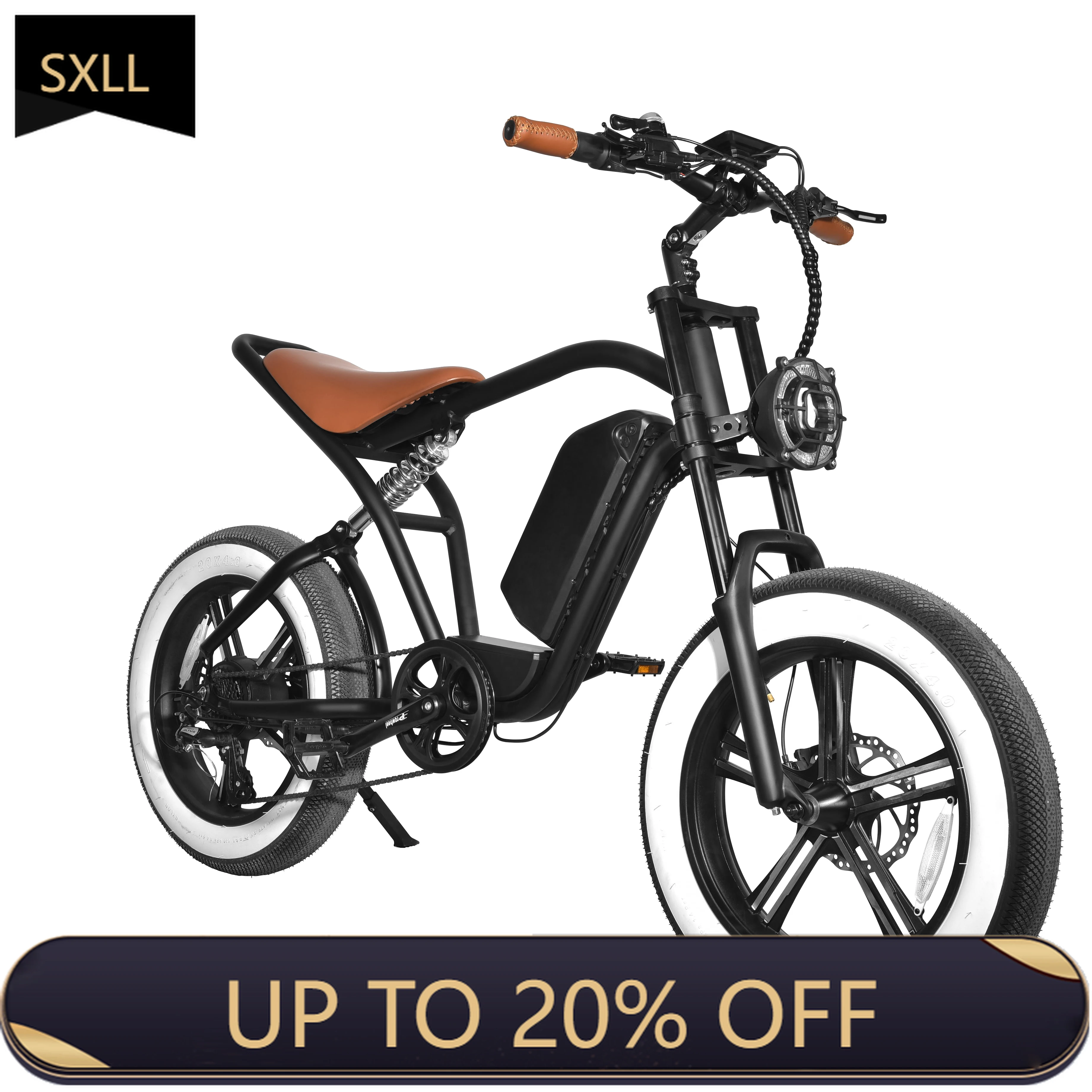 

SXLL New electric bicycle lithium battery electric bicycle long-range 20-inch fat tire electric bicycle