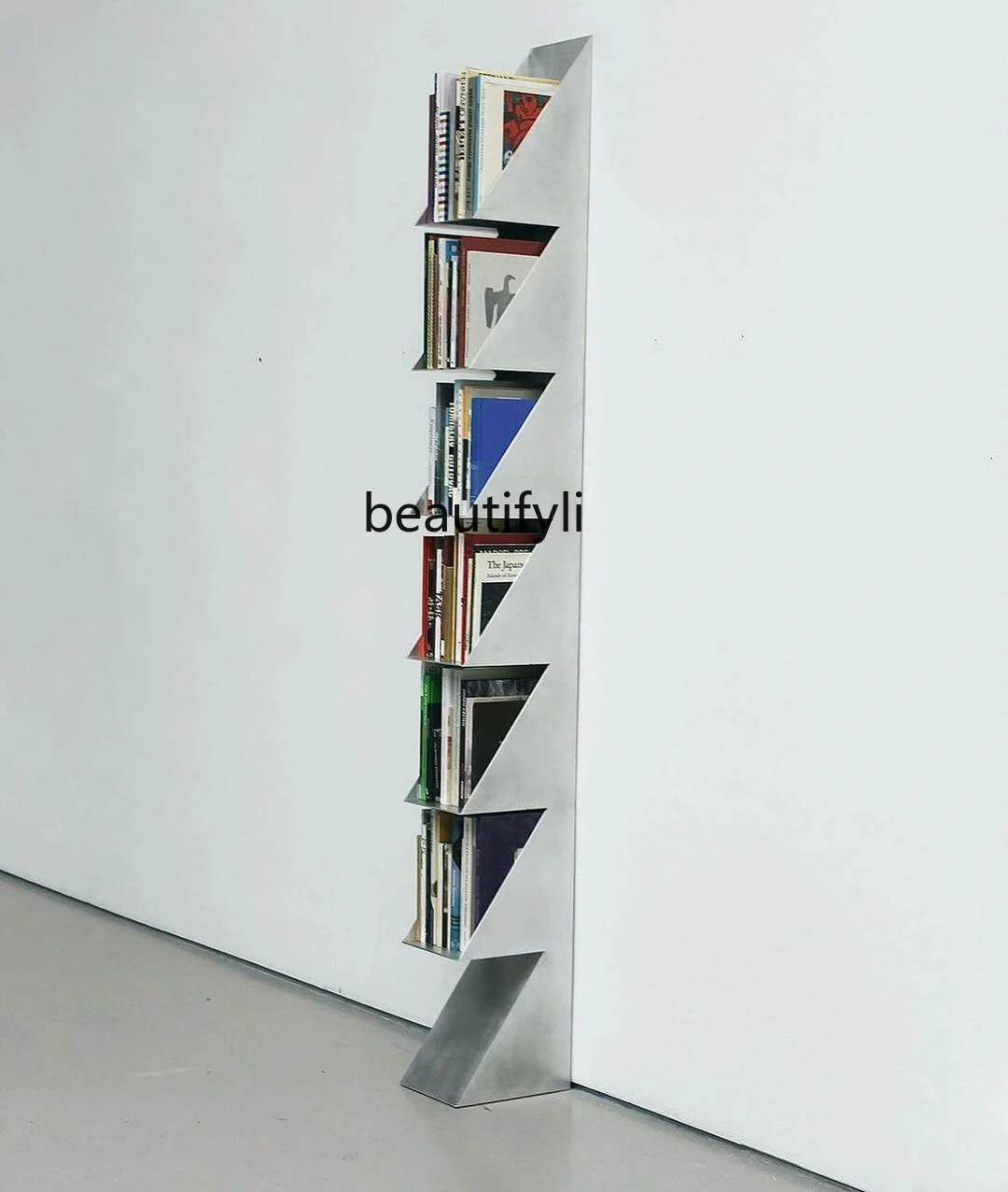 Stainless Steel Metal Sculpture Art Modeling Wall Bookshelf Industrial Style Decoration Shelf