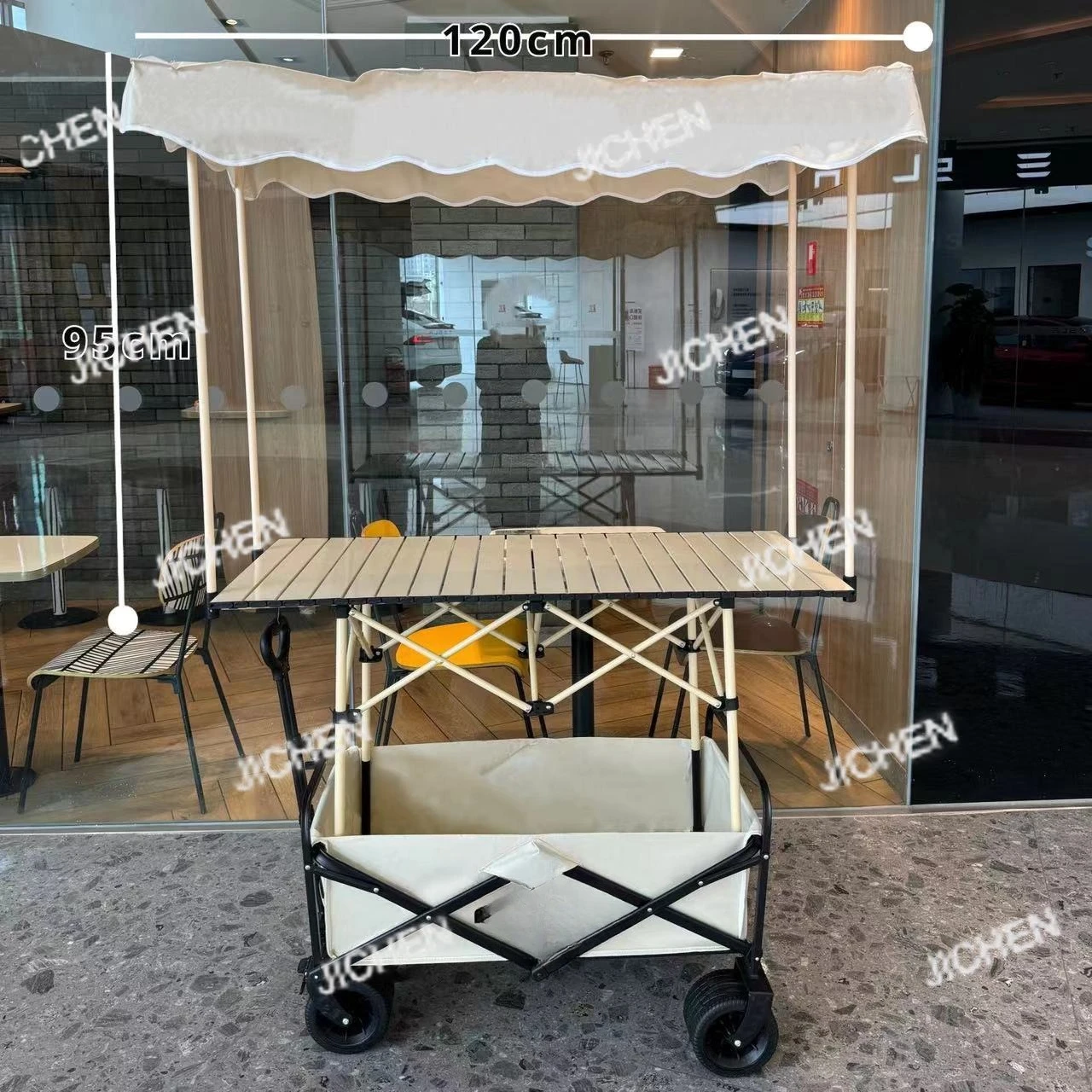 

Stall trolley awning folding camper night market stall lifting table