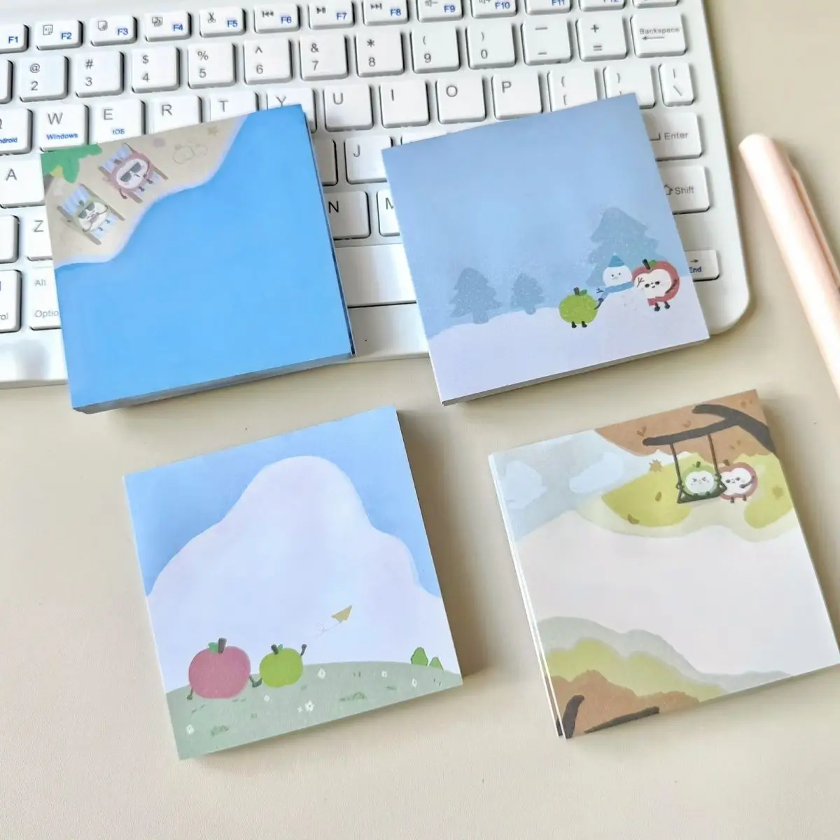 4Pcs/Pack Love and Deepspace Memo Pad Sticky Notes Pad Caleb Xia YiZhou Decorative Stationery Stickers Office School Supplies