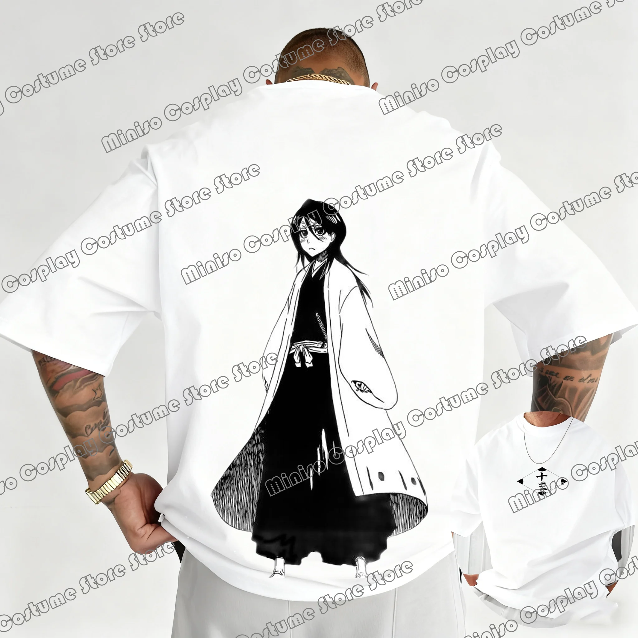 

13 BLEACH Animation 3D Printing Fall Shoulder Clothing Spring and Autumn Men and Women Adult Children's Base Shirt Soft Fabric