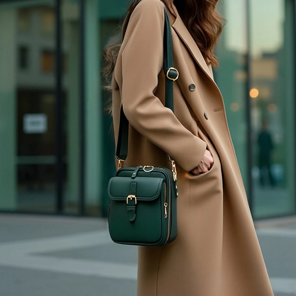 Tas Kulit Selempang Vintage Anti Maling Tas Selempang untuk Wanita Pria