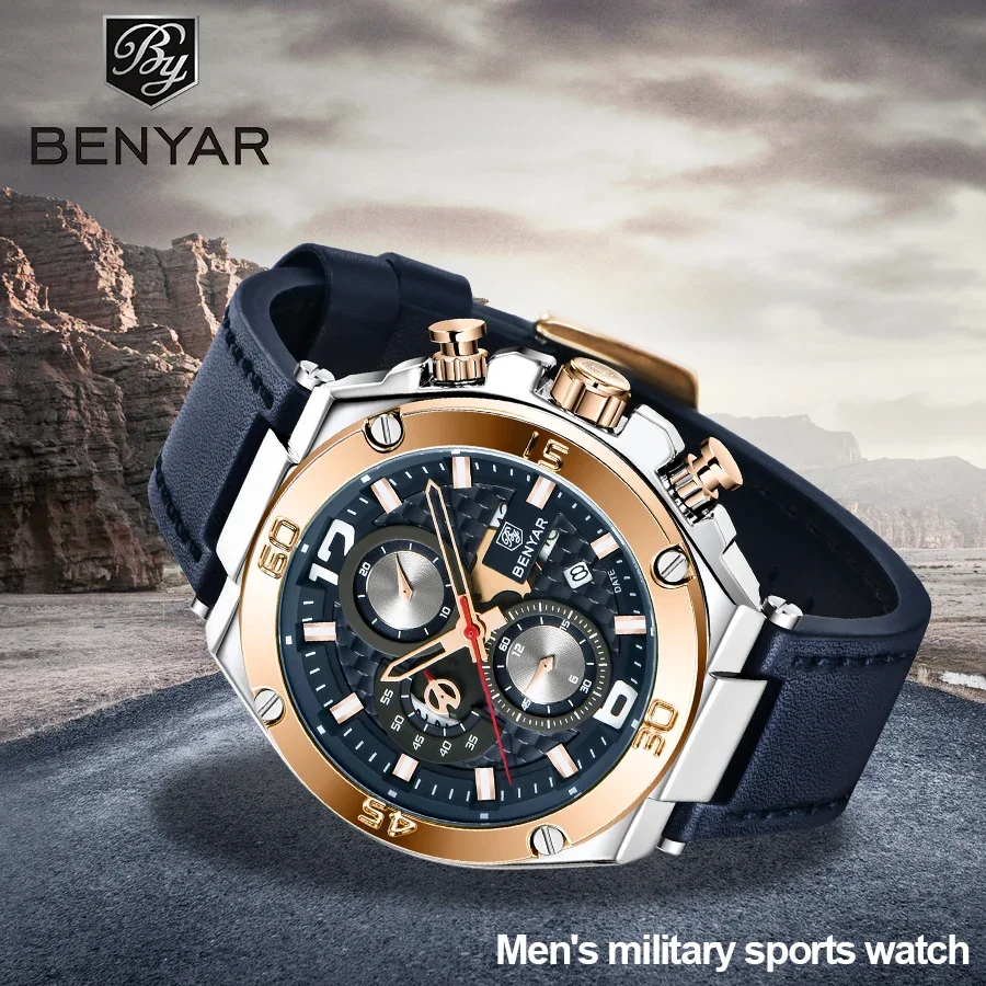 BENYAR 2023 New quartz men\'s watches Multifunction sport chronograph watch men top luxury brand wrist watch Relogio Masculino