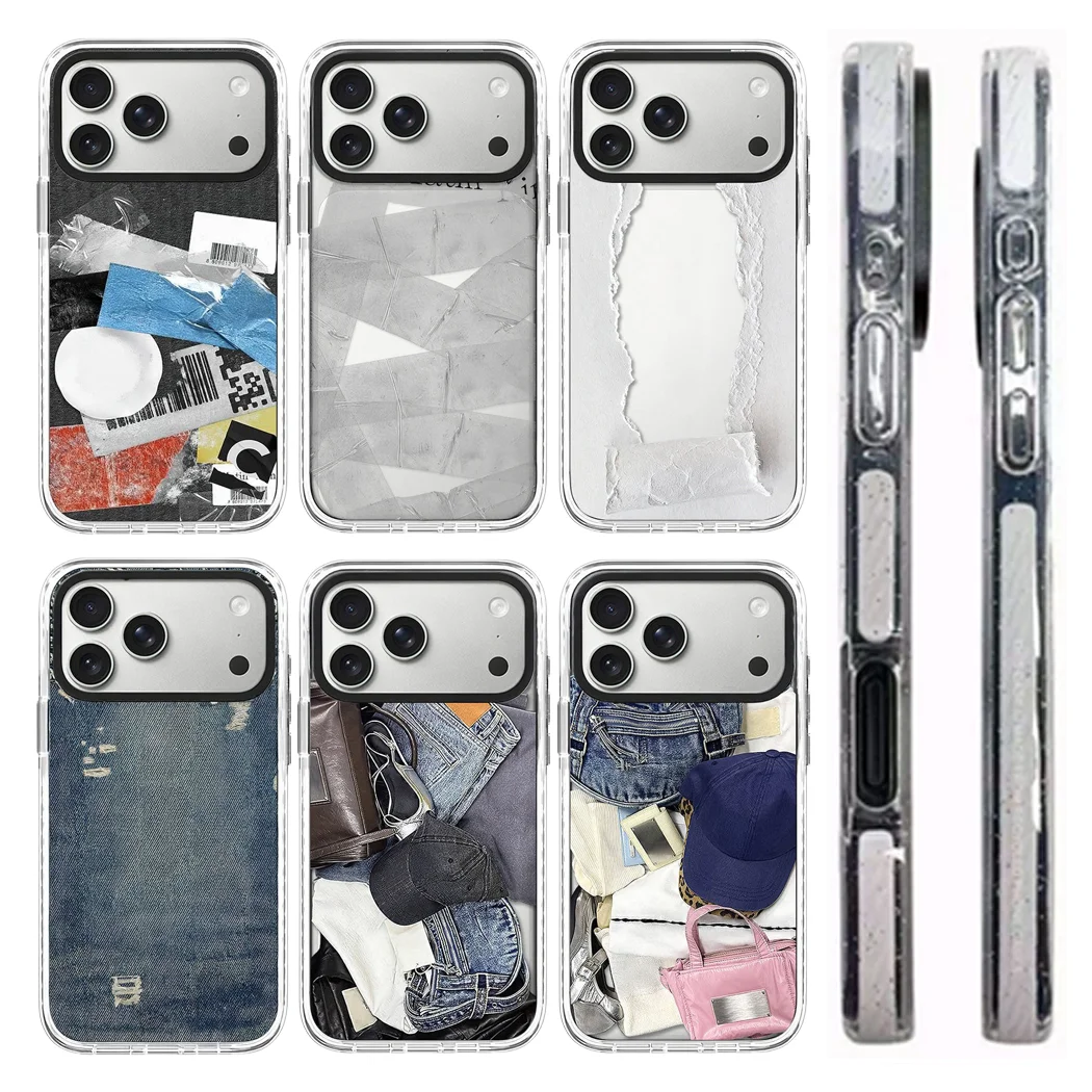 

Acrylic White Border Magnetic Phone Cover for IPhone 12 13 14 15 16 17 Pro Max Case for IPhone 17 Air Clothing Pattern