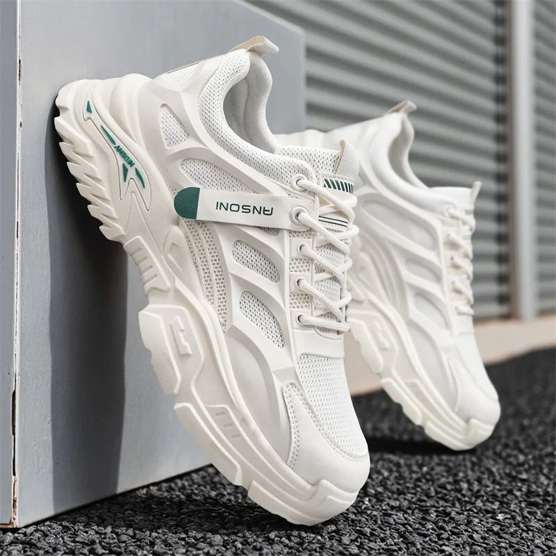 New Men's Color Block Breathable Mesh Lightweight Casual Sports Sneakers, All-match for Daily Outings, Campus and Commute