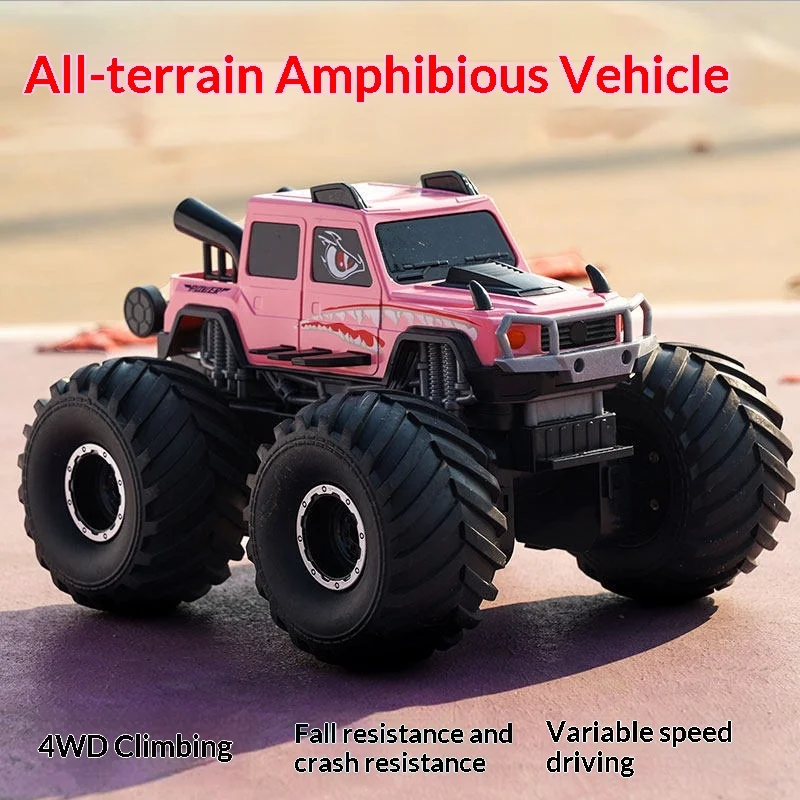 

Generic Remote Control Amphibious 4WD Monster Truck High Power Stunt Drift Climbing Vehicle Land Water Toy For Boys Kids