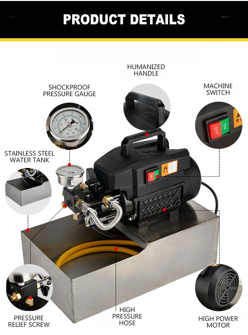 

2025 Electric pressure test pump small portable ppr water pipe press machine floor heating pipe pressure pump pressure test pump