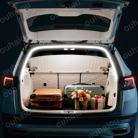 ДЛЯ 2017-2025 SKODA KODIAQ задний багажник, светодиодные полосы, полосы для багажника, внутренняя декоративная лампа, полоса, атмосферный свет для багажа