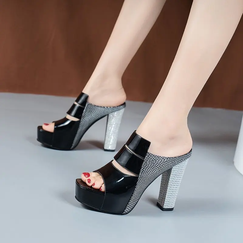 Summer Women Shoes Sexy Ladies High Heels Woman Square Heels Sandals Summer Ladies Shoes Women Sandals Thick Heel