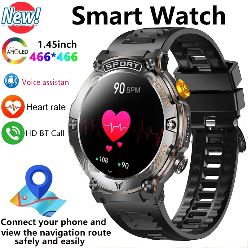 

2025 New Smart Watch ECG Heart Rate, Blood Oxygen Blood Pressure Monitoring GPS Trajectory Tracking Male and Female Smartwatches