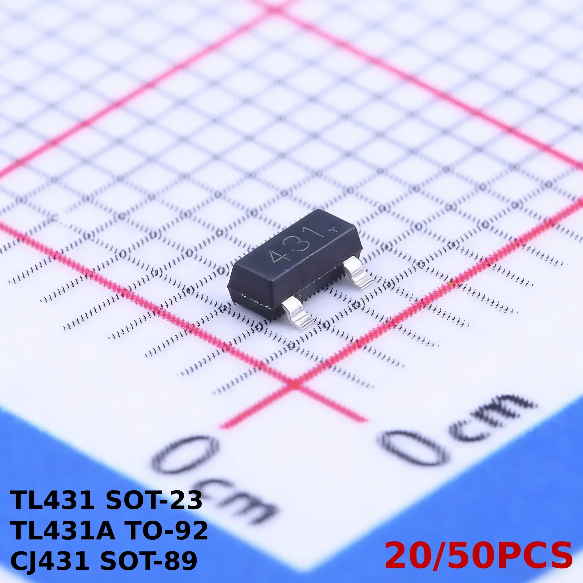 20/50PCS TL431 SOT-23 CJ431 SOT-89 TL431A TO-92 431 NEW The transistor