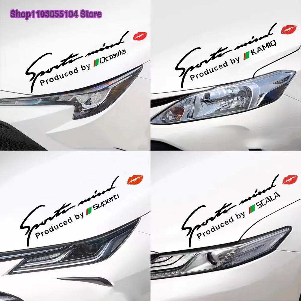 

1pc Car eyebrow light sticker For Skoda Kamiq Octavia Kodiaq Rapid Superb Fabia Karoq Scala 1 2 3 a5 a7 RS MK1 MK2 MK3