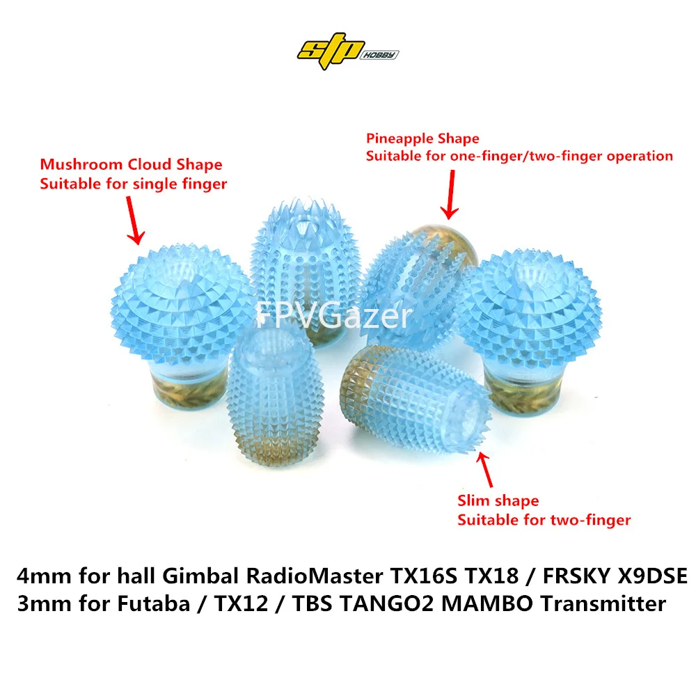 2 sztuk STPHOBBY antypoślizgowe przezroczyste żywica Radio Stick kończy 3mm 4mm dla FPV nadajnik radiowy Hall Gimbal TBS TX16S DIY części