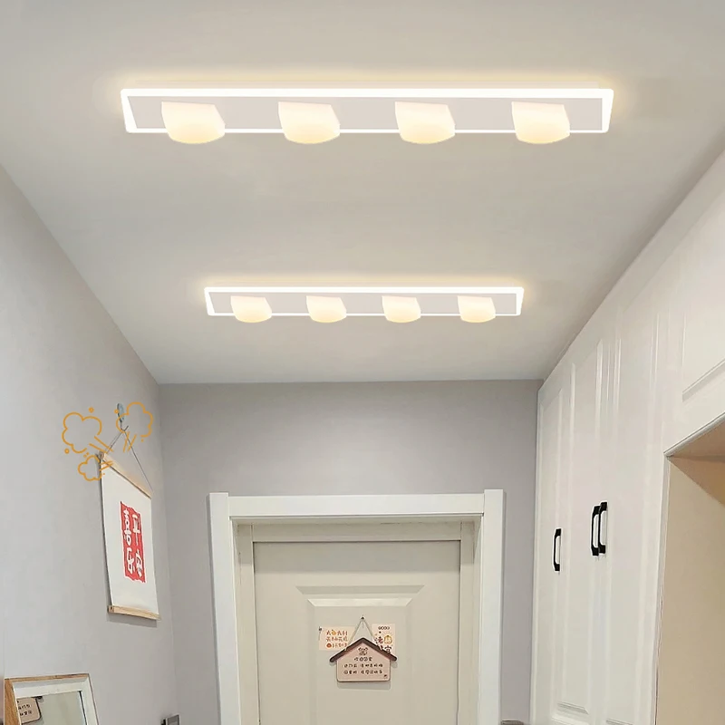 

Nordic White Long Strip Ceiling Light Entrance LED Lamp Bedroom Hallway Balcony Living Room Bathroom Indoor Lighting Fixtures